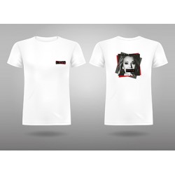 T-Shirt "à l'avenir" blanc - photo noire
