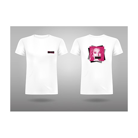 T-Shirt "à l'avenir" blanc - photo rose