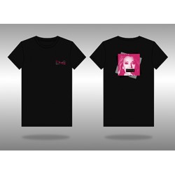 T-Shirt "à l'avenir" noir - photo rose