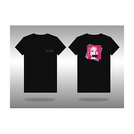 T-Shirt "à l'avenir" noir - photo rose